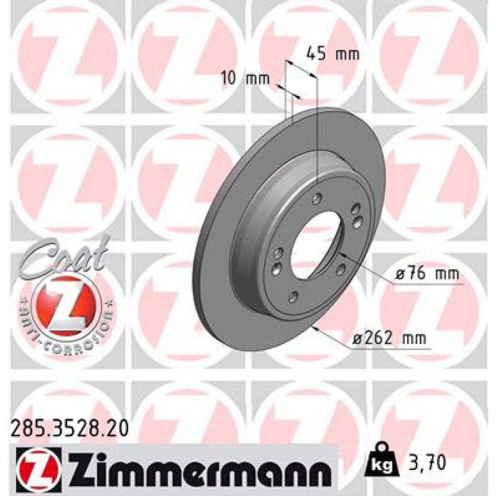 Гальмівний диск ZIMMERMANN 285.3528.20 - зображення 1