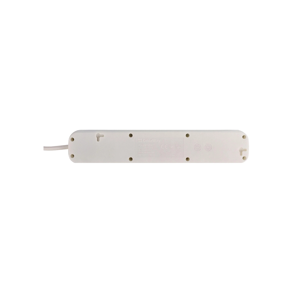 Мережевий фільтр живлення ColorWay CW-PSEA55W, 5 розеток/ 5M white (CW-PSEA55W) - зображення 6