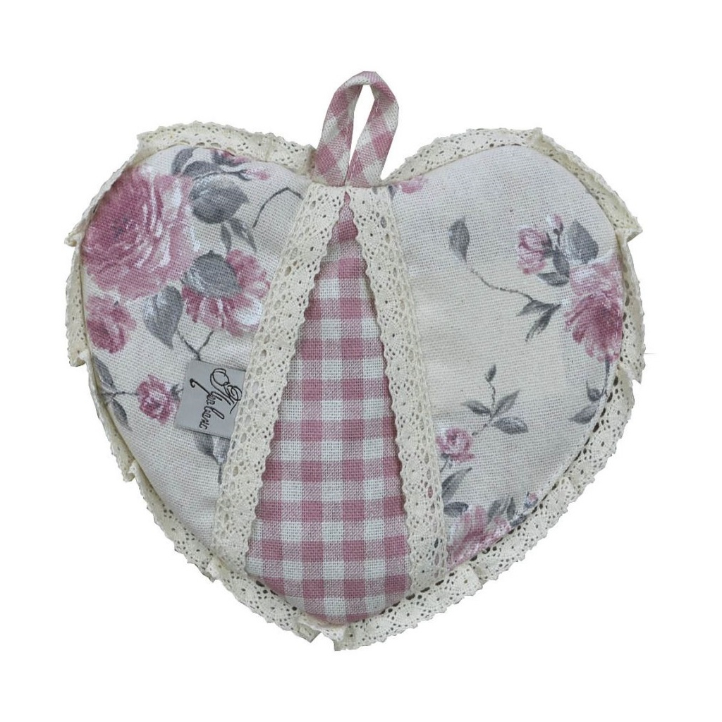 Кухонна прихватка Прованс серце Bella Троянди/Рожева клiтинка з мереживом (4823093416734) - изображение 1
