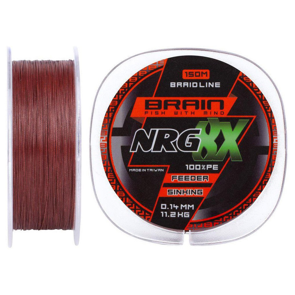 Шнур Brain fishing NRG 8X sinking 150m 0.10mm 8.4kg Brown (1858.20.82) - зображення 2