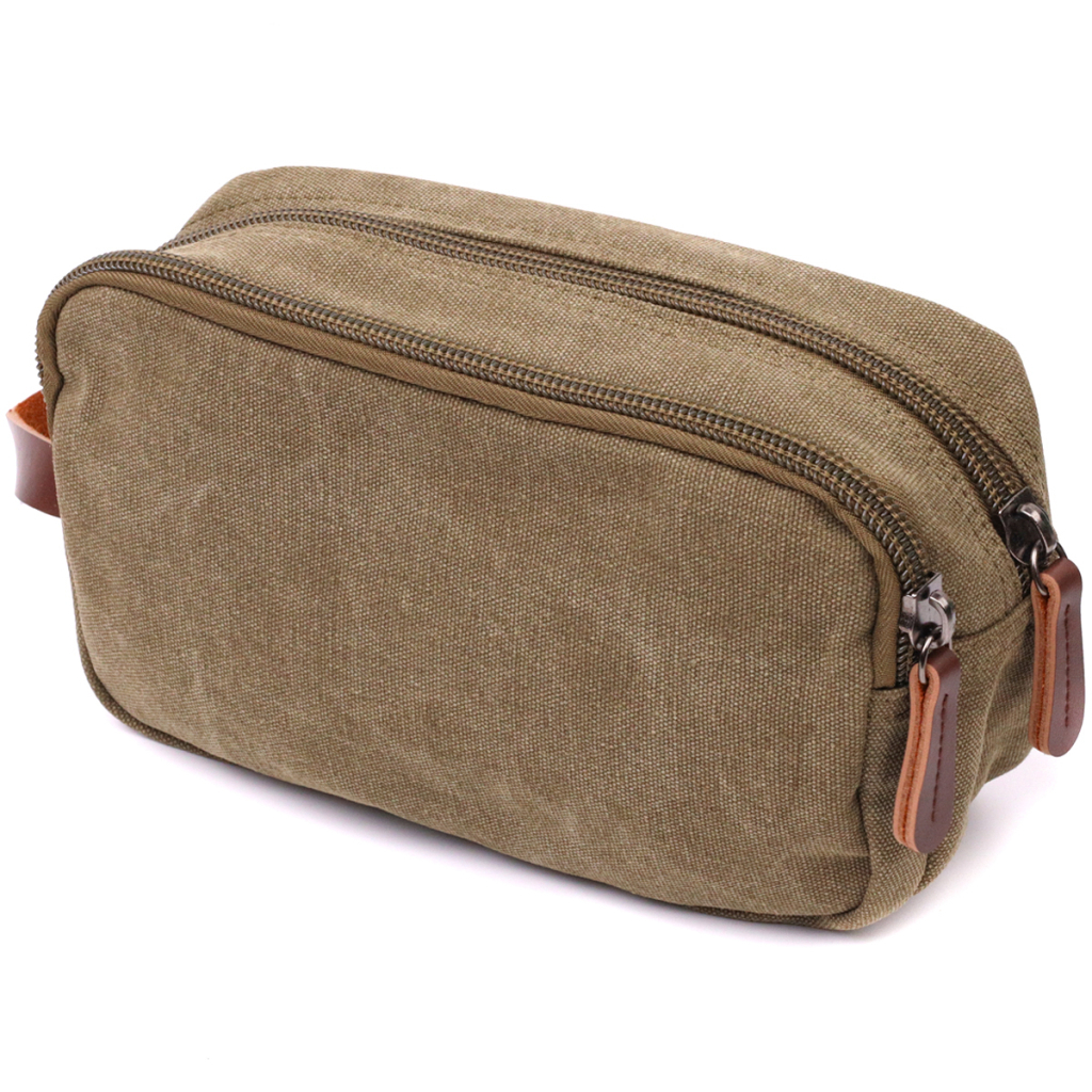 Сумка Vintage На два відділення з текстилю Оливкова (22231) - зображення 2