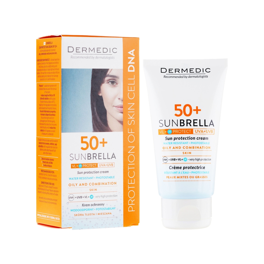 Засіб від засмаги Dermedic Sunbrella Сонцезахисний крем SPF 50+ Для жирної та комбінованої шкіри 50 г (5906739783014) - зображення 1