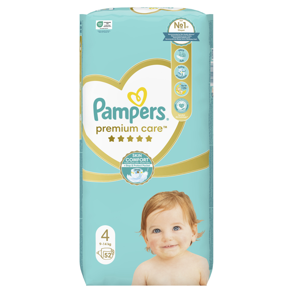 Підгузки Pampers Premium Care Maxi Розмір 4 (9-14 кг) 52 (4015400278818) - зображення 2