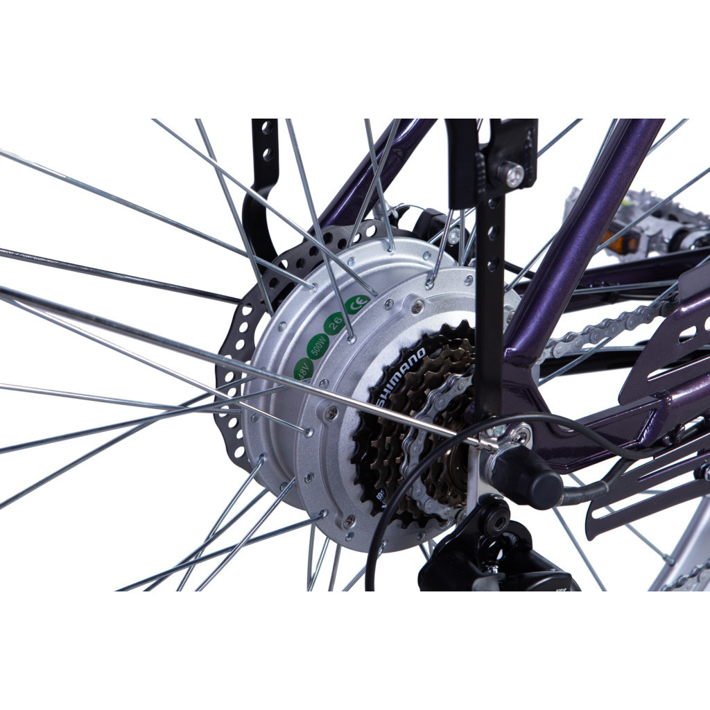 Електровелосипед Dorozhnik eCORAL 28" 19" 48B 12.5А*г St 2024 Сливовий (ELB-D-28-046) - зображення 5