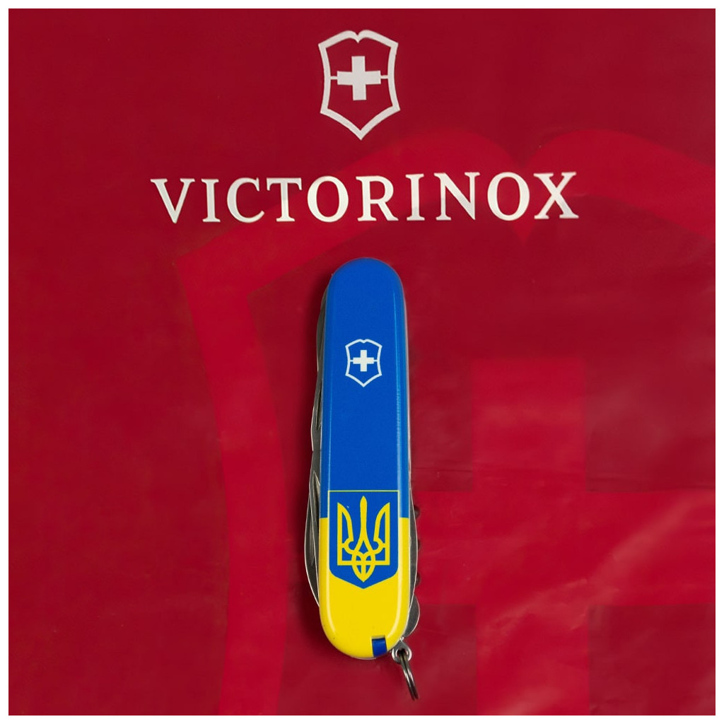 Ніж Victorinox Huntsman Ukraine 91 мм Герб на прапорі вертикальний (1.3713.7_T3030p) - зображення 9
