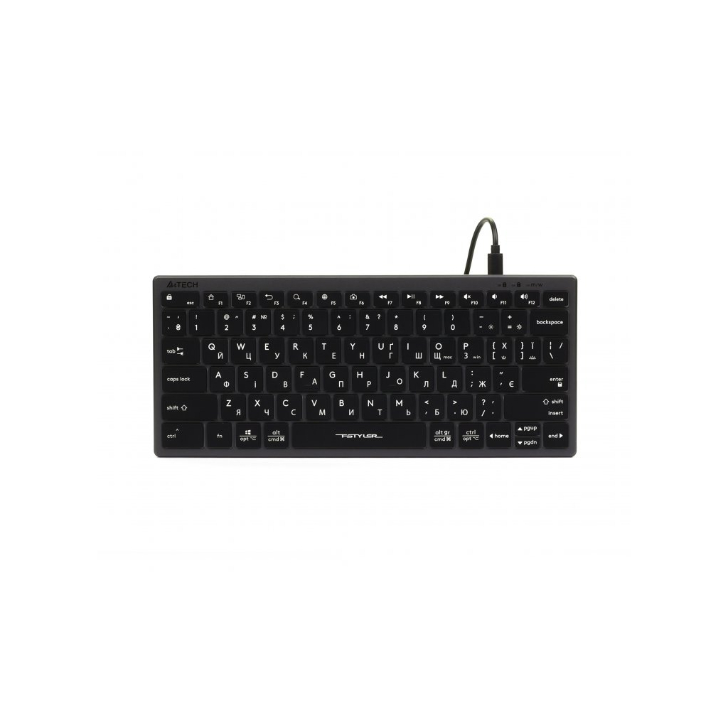 Клавіатура A4Tech FX61 USB Grey - зображення 2