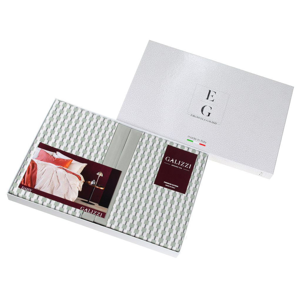 Постільна білизна Emanuela Galizzi Daisy сіро-зелений сатин євро (175190) - зображення 3