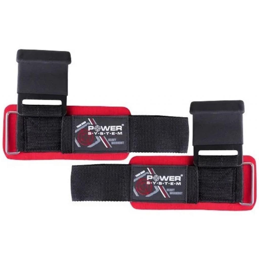 Гаки для тяги на зап'ястя Power System Hardcore Hooks PS-3310 Black/Red (PS-3310_Black-Red) - зображення 1