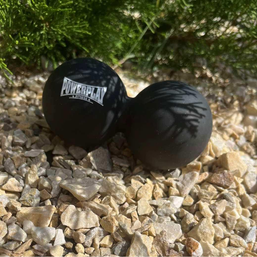 Масажний м'яч PowerPlay PP-4355 Silicone Lacrosse Peanut Ball (6.3х12.6см) Чорний (PP-4355_Black) - зображення 4