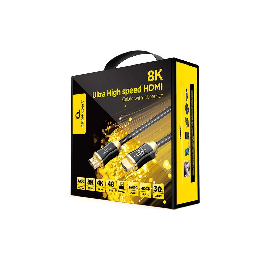 Кабель мультимедійний HDMI M to HDMI M 30.0m V2.1 8K 60Hz/4K 144Hz AOC Cablexpert (CCBP-HDMI8K-AOC-30M-EU) - зображення 3