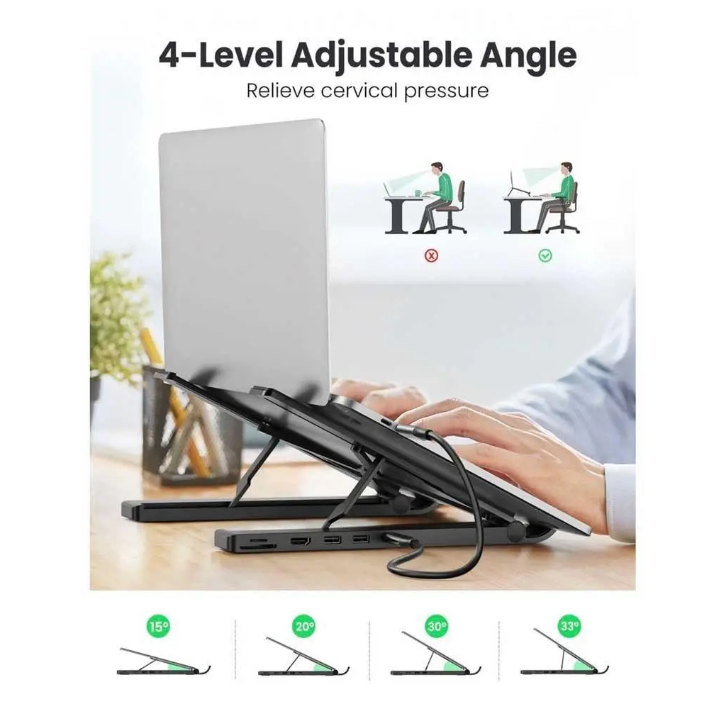 Підставка до ноутбука Ugreen X-Kit HUB Type C-->2xUSB 3.2 Gen1 (80551) - зображення 4