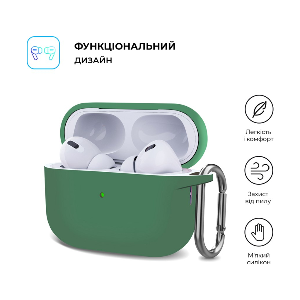 Чохол для навушників Armorstandart Hang Case для Apple AirPods Pro 2 Pine Green (ARM68590) - зображення 2