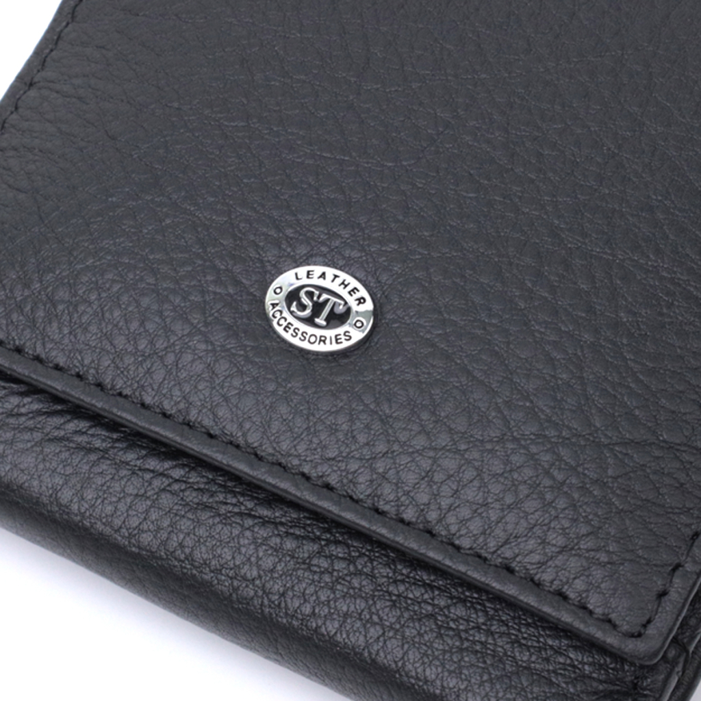 Гаманець ST Leather З натуральної шкіри Чорний (22709) - зображення 5