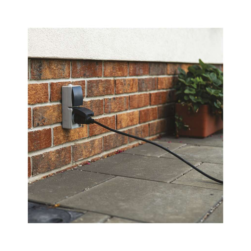 Розетка EMOS + вимикач прохідний вертикальний зовнішній сірий IP44 (A1396.4) - зображення 7