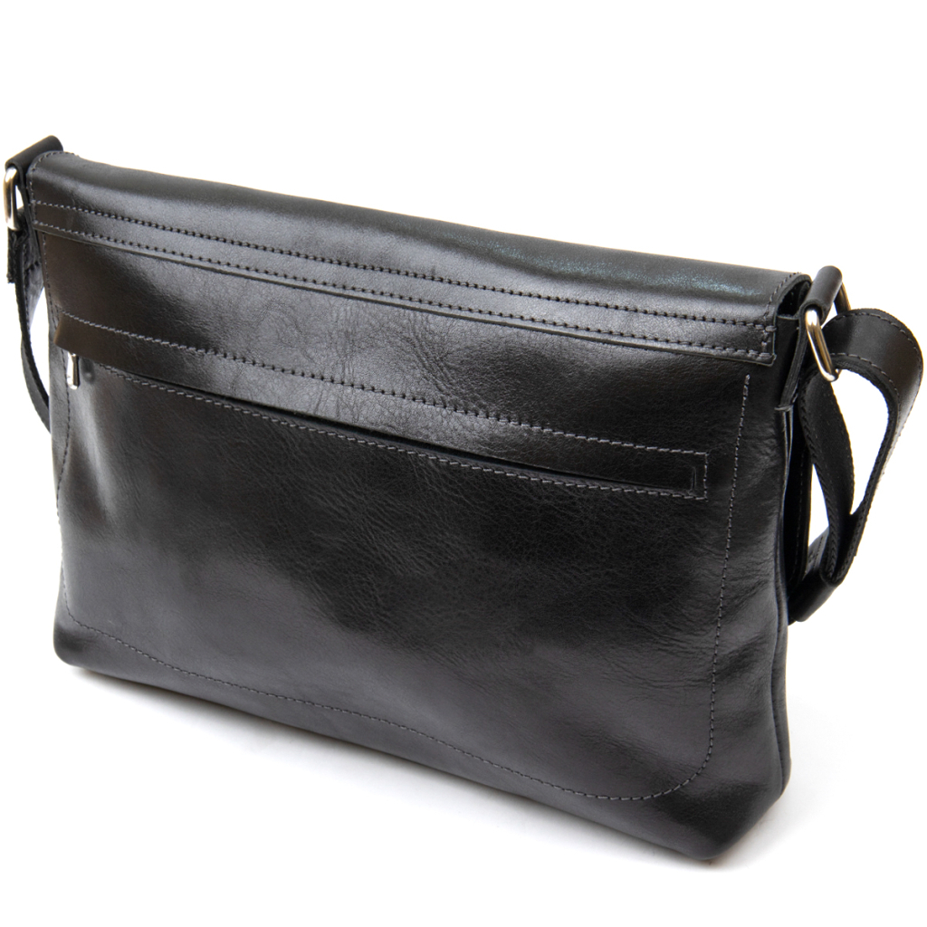 Сумка Grande Pelle Шкіряна чоловіча Чорна (11429) - изображение 5