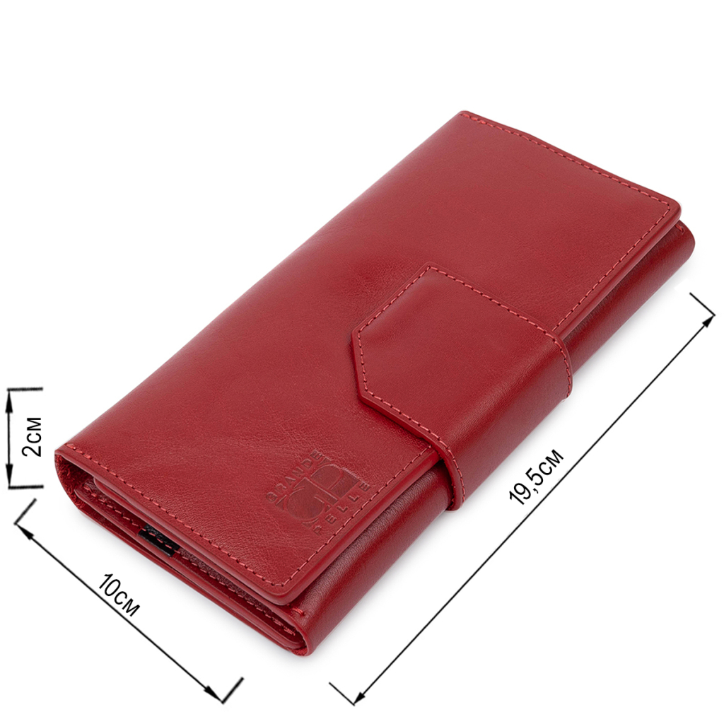 Гаманець Grande Pelle У три складання Червоний (11564) - зображення 3