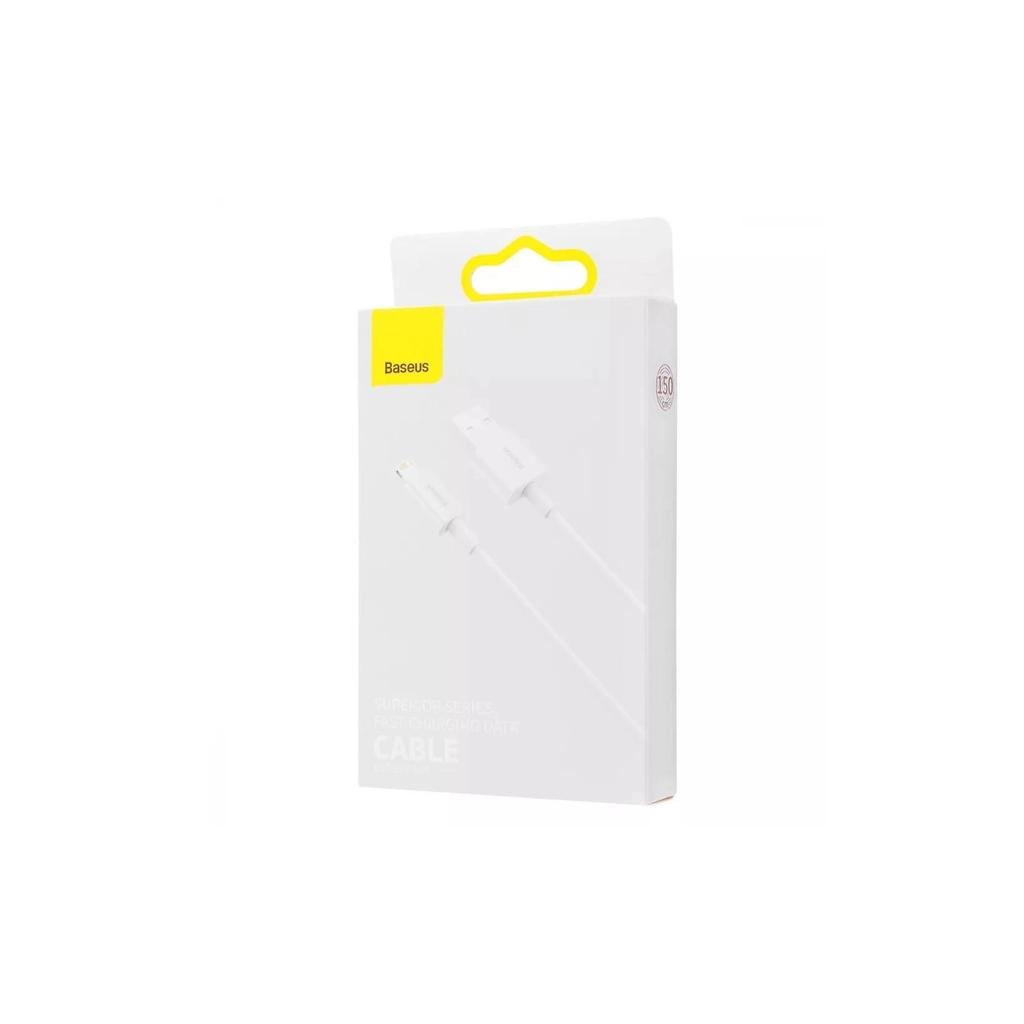 Дата кабель USB 2.0 AM to Lightning 0.25m Superior Fast Charging 2.4A white Baseus (CALYS-02) - зображення 8
