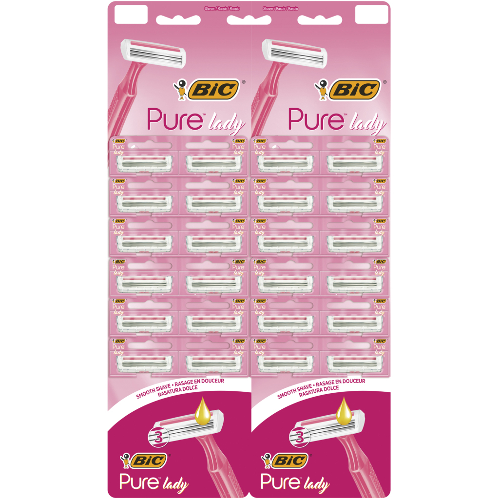 Бритва Bic Pure 3 Lady Pink 24 шт. (3086123395145) - зображення 1