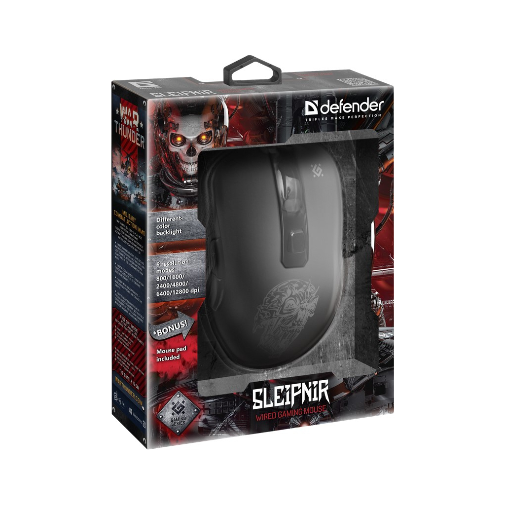 Мишка Defender Sleipnir GM-927 USB Black+ Килимок (52927) - зображення 7