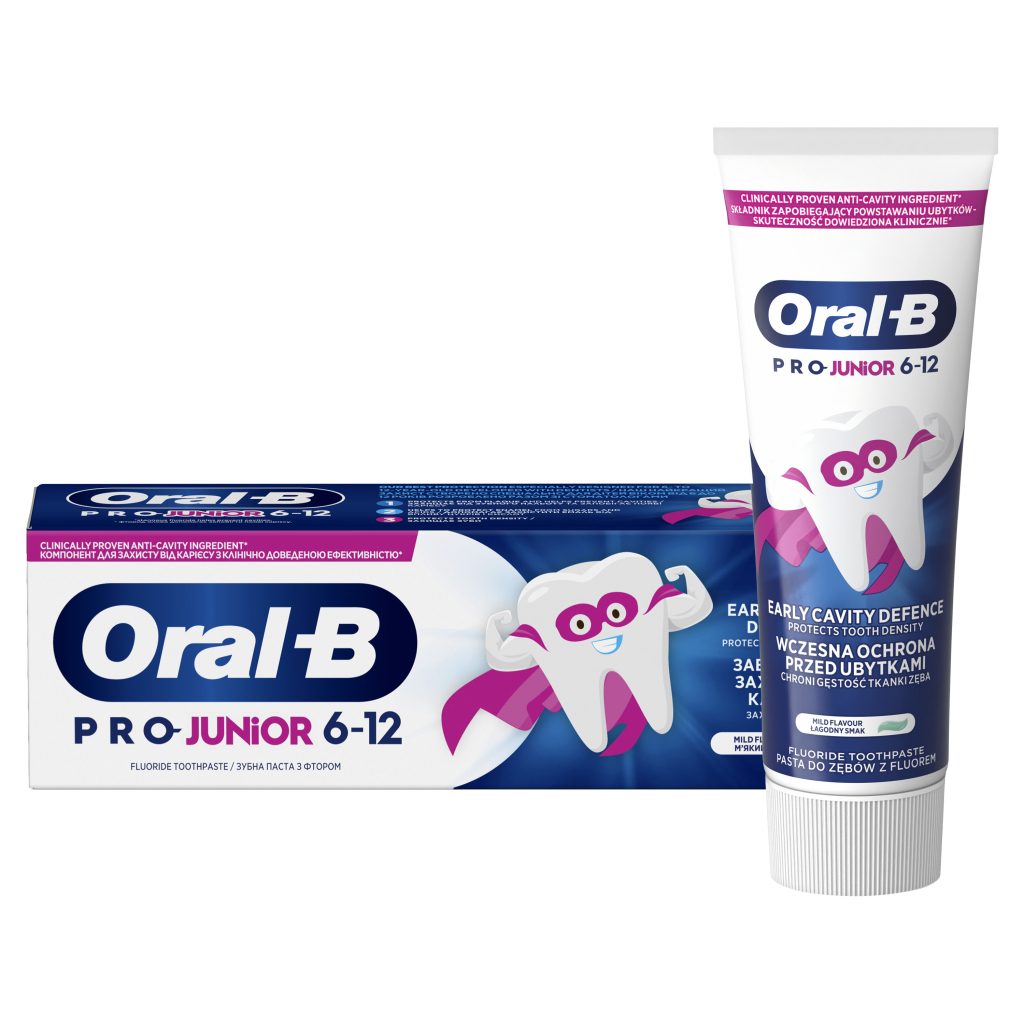 Дитяча зубна паста Oral-B Pro Junior для дітей віком від 6 до 12 років 75 мл (8700216089654) - зображення 1