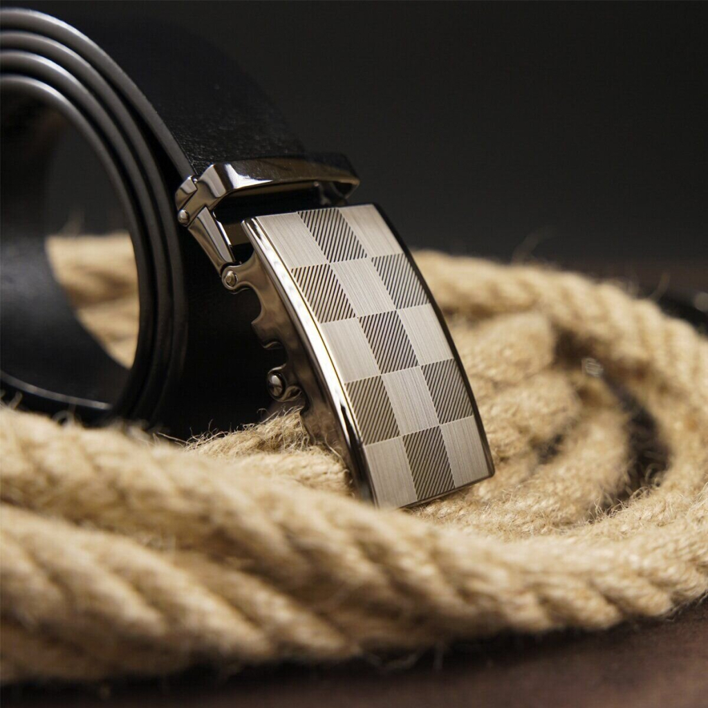 Ремінь Vintage З автоматичною пряжкою шахівниця Чорний (20266) - зображення 8
