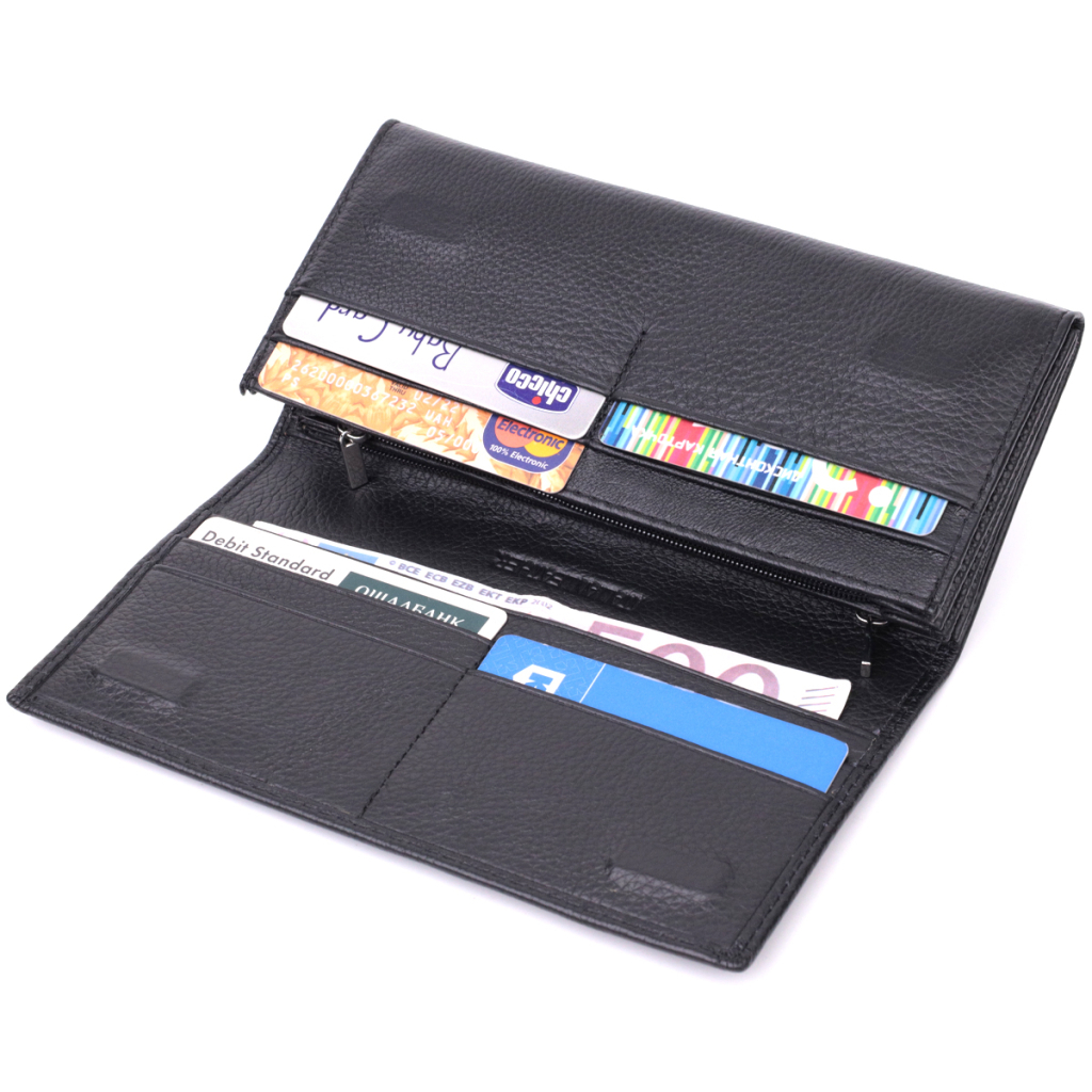 Гаманець ST Leather З натуральної шкіри Чорний (22523) - зображення 6