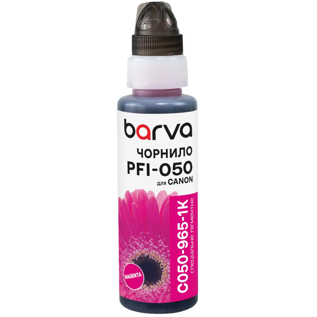 Чорнило Barva Canon PFI-050 100мл, Pigm., флакон OneKey, Magenta (C050-965-1K) - зображення 1