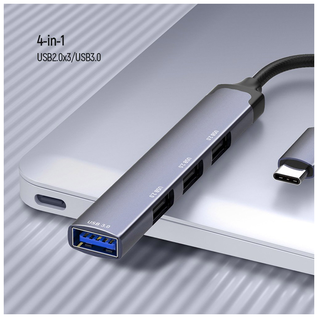 Концентратор ColorWay USB-C 4-в-1 USB2.0х3/USB3.0 (CW-HUB04) - зображення 11