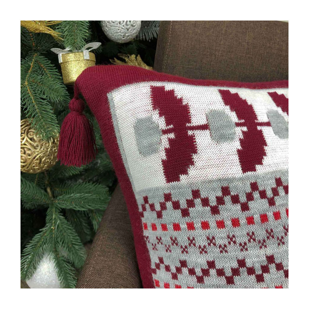 Наволочка Прованс в'язана Подарунки 45х45 см Червона (23101) - зображення 2