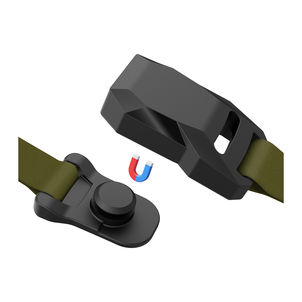 Нашийник для тварин WAUDOG Magnet c QR паспортом, магнітна пряжка-фастекс S хакі (279431) - зображення 3