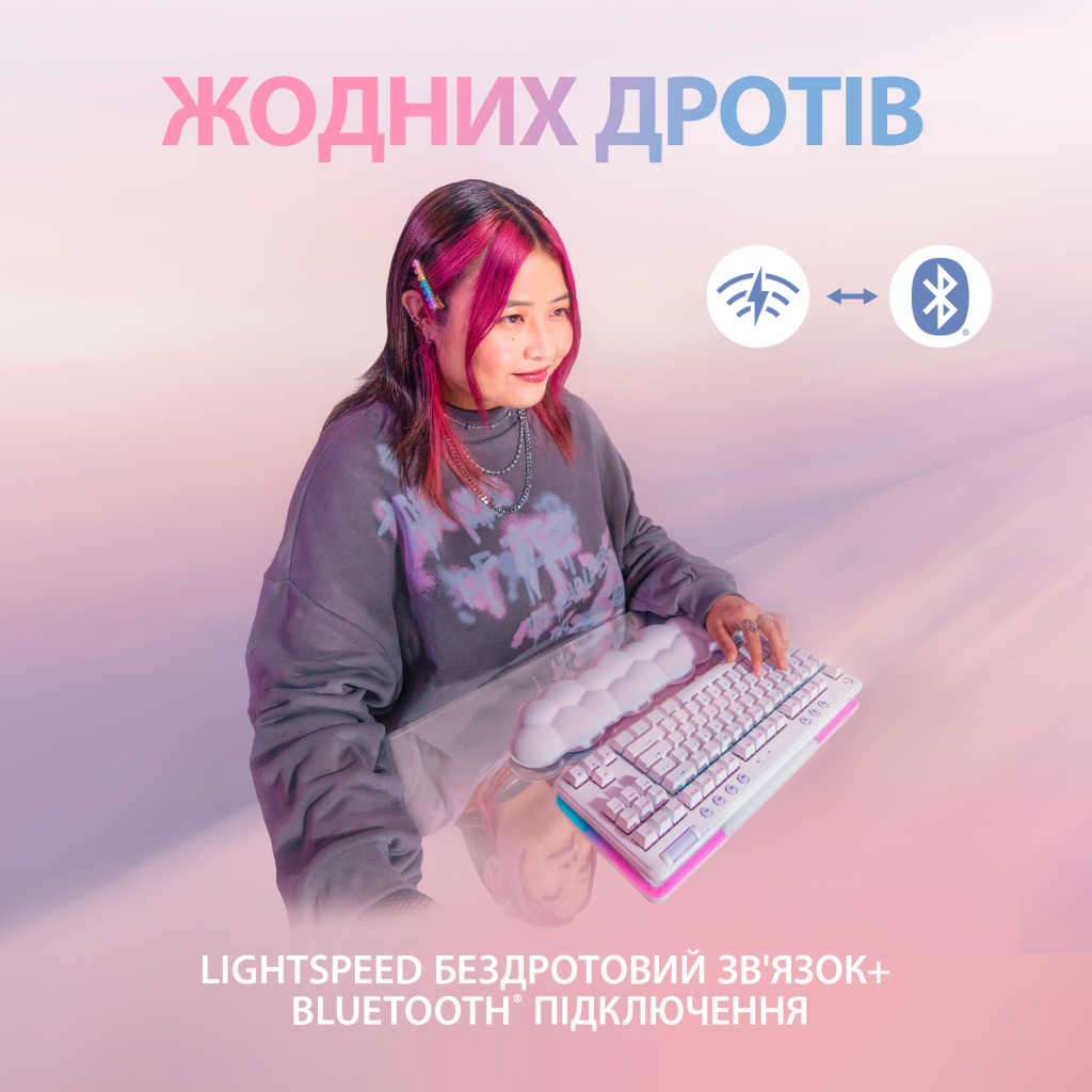 Клавіатура Logitech G715 Aurora Wireless Gaming GX Brown Lightspeed/Bluetooth UA Off-White (920-010465) - зображення 3