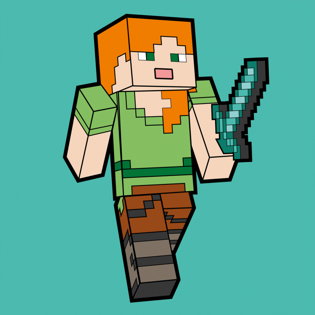 Картина по номерам Santi Майнкрафт Алекс 25*25см полотно кольорове (955025) - изображение 1