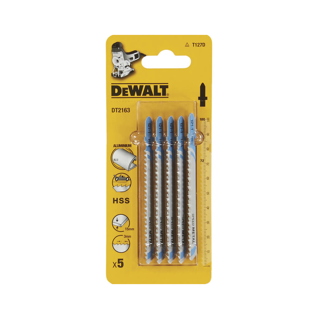 Полотно DeWALT по металу, прямий, L=100, WL=72, 3 мм, макс. глибина різу - 6/15/30 мм, 5 шт. (DT2163) - зображення 1