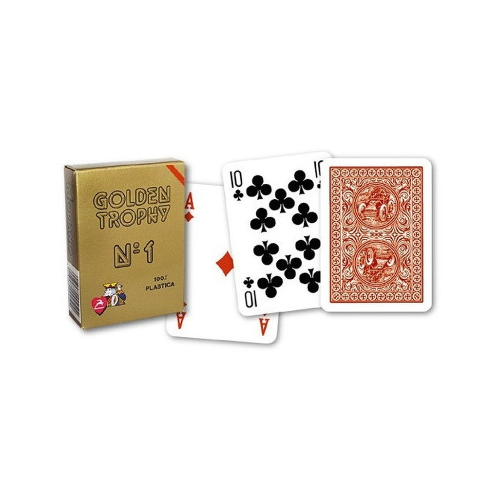 Гральні карти Modiano Golden Trophy 100 Plastic (red) (00452) - зображення 3