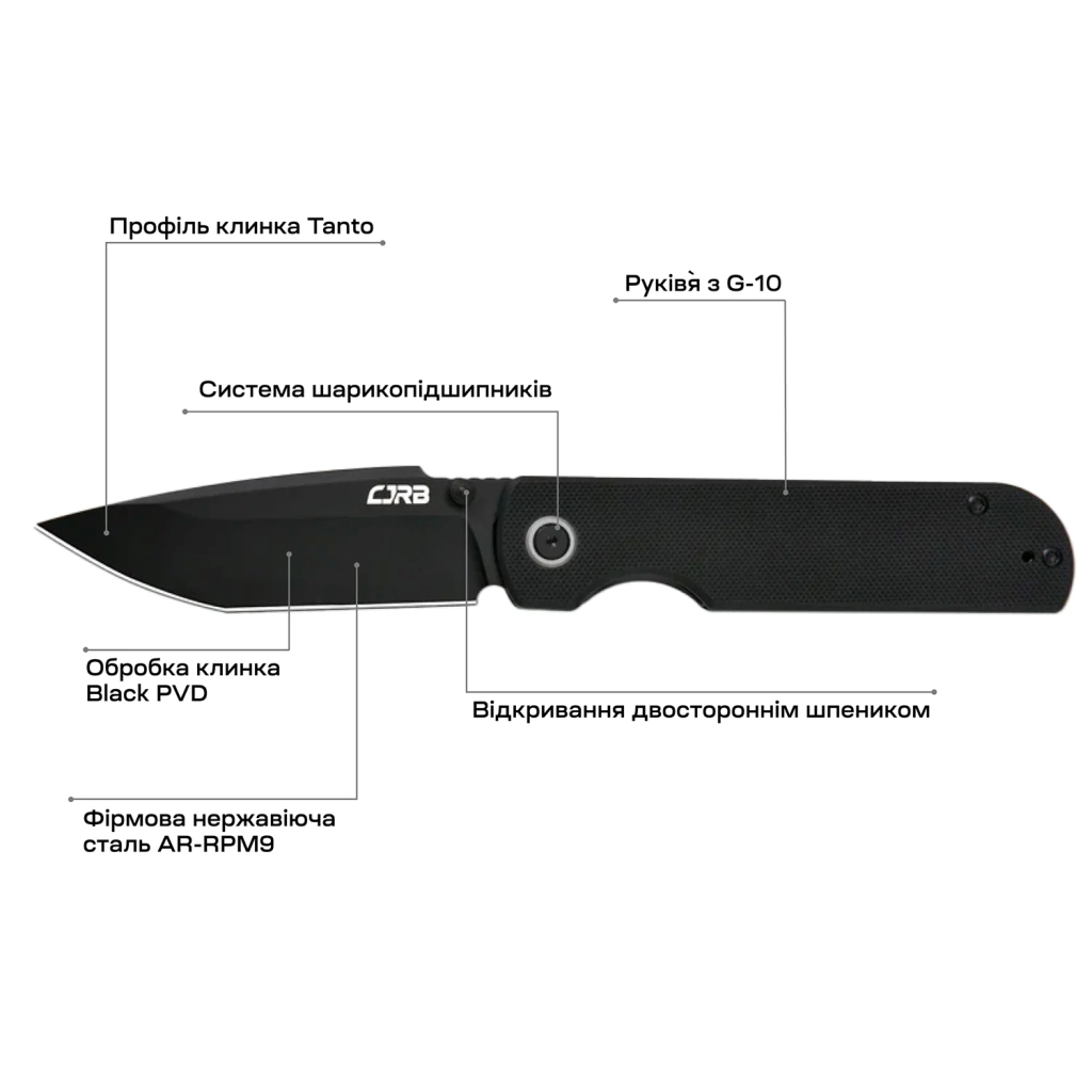 Ніж CJRB Nova Black PVD (J1937-BBK) - зображення 4