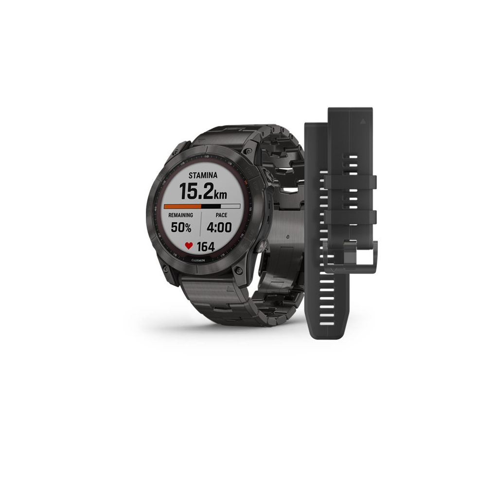 Смарт-годинник Garmin fenix 7X Sapph Sol Carbon Gray DLC Ti, GPS (010-02541-27) - зображення 1