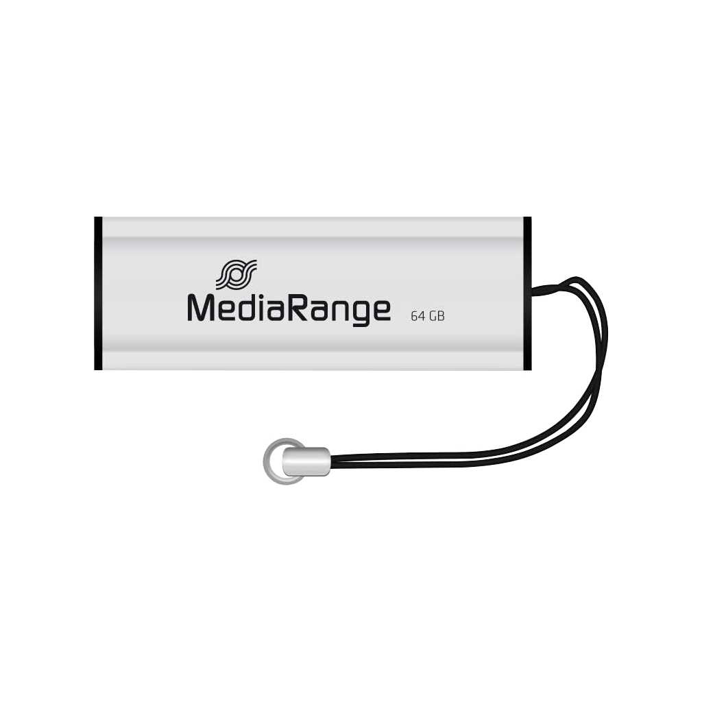 USB флеш накопичувач Mediarange 64GB Black/Silver USB 3.0 (MR917) - зображення 1