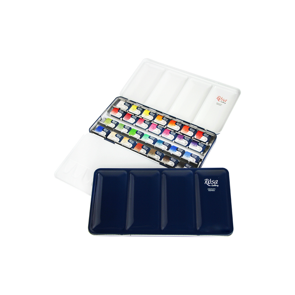 Акварельні фарби Rosa Gallery Ботаніка у металевому пеналі 28 кольорів (4823098518020) - зображення 3