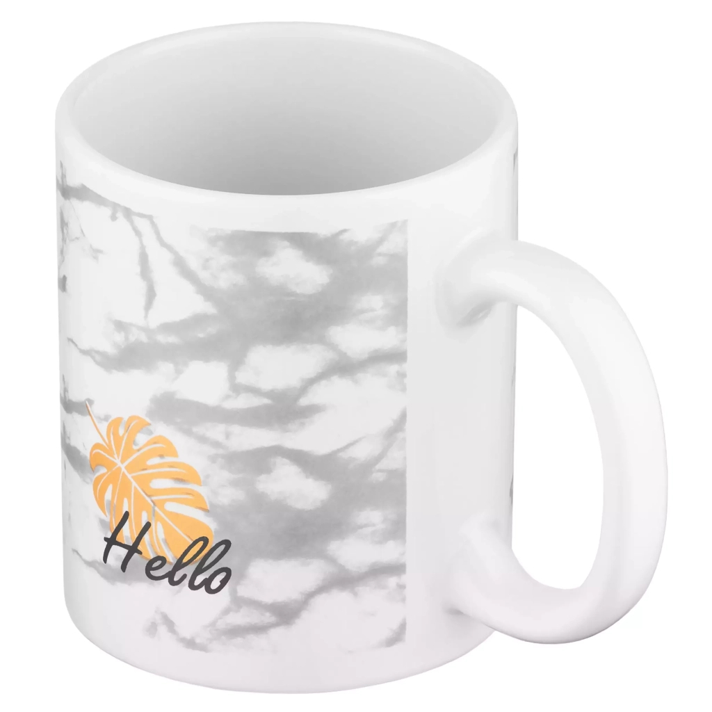 Чашка Ardesto Hello, 330мл, кераміка, біло-сіра (AR3048WG) - зображення 2