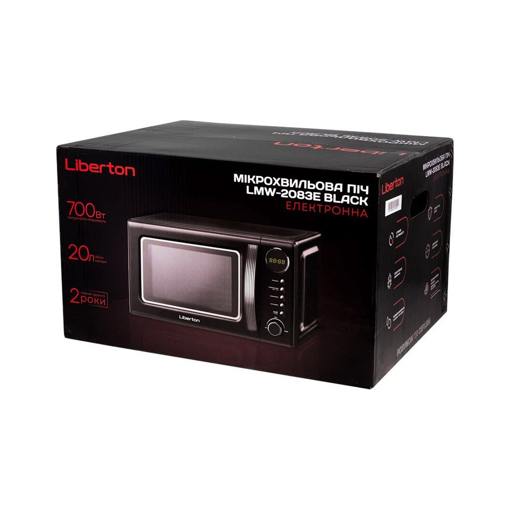 Мікрохвильова піч Liberton LMW-2083E black - зображення 7