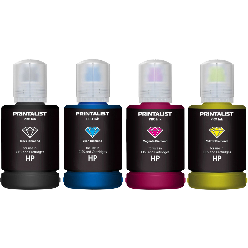 Чорнило Printalist HP 4х140г B/C/M/Y SET (PL-INK-HP-SET4) - зображення 1