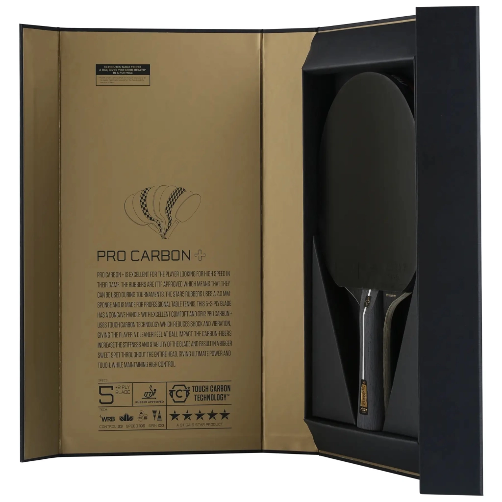 Ракетка для настільного тенісу Stiga Pro Carbon Plus 5 Star FL (1215-2820-01) (931105) - зображення 3