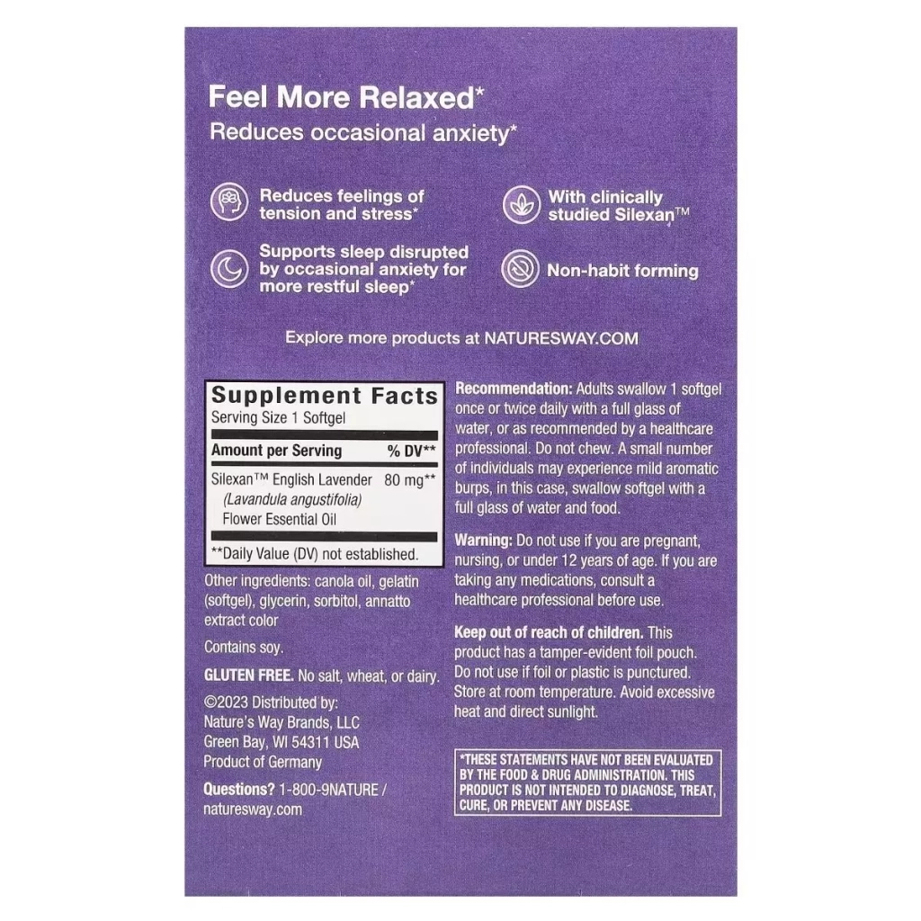 Вітамінно-мінеральний комплекс Nature's Way Лаванда для спокою та розслаблення, CalmAid, Clinically Studie (NWY-15819) - зображення 2