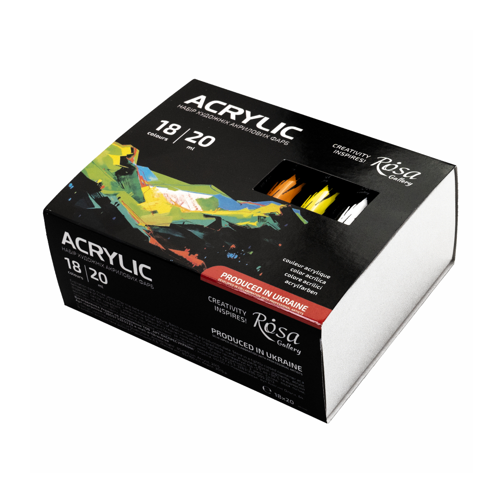 Акрилові фарби Rosa Gallery 18 x 20 мл блістер (4823098538165) - зображення 1
