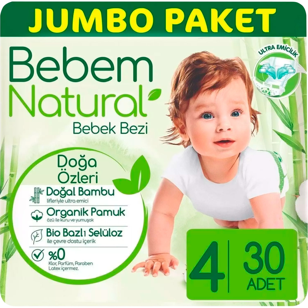 Підгузки Bebem Natural 4 maxi 7-14 кг 30 шт (8690536806027) - зображення 2