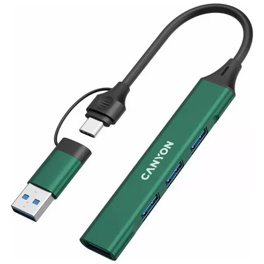 Концентратор Canyon hub DS-02 4in1 USB-A/C Green (CNS-TDS02GR) - зображення 5