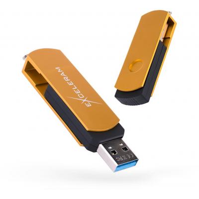 USB флеш накопичувач eXceleram 64GB P2 Series Gold/Black USB 3.1 Gen 1 (EXP2U3GOB64) - зображення 1