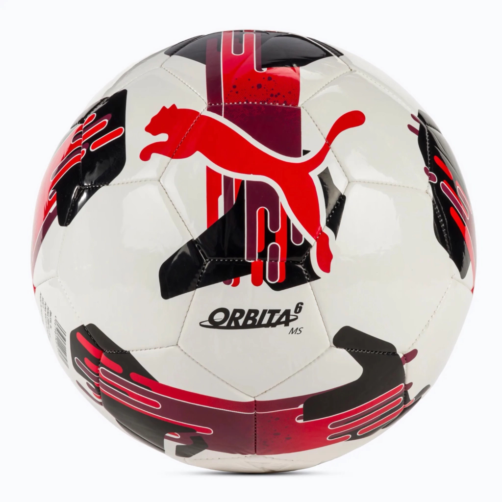 М'яч футбольний Puma Orbita 6 MS 084335-04 білий, чорний, бордовий 4 (4067981497263) - зображення 1