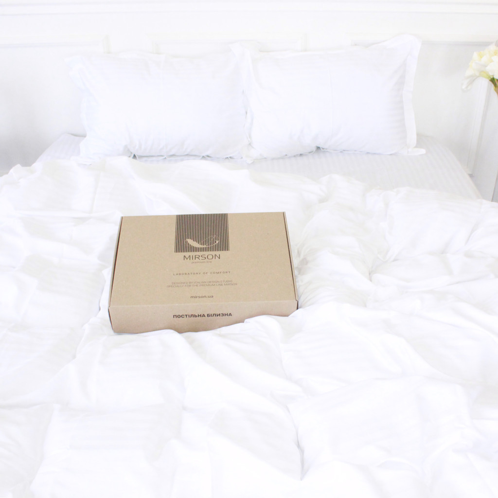 Постільна білизна MirSon Satin Stripe 30-0001 White 160х220 Сімейний (2200005245712) - зображення 4