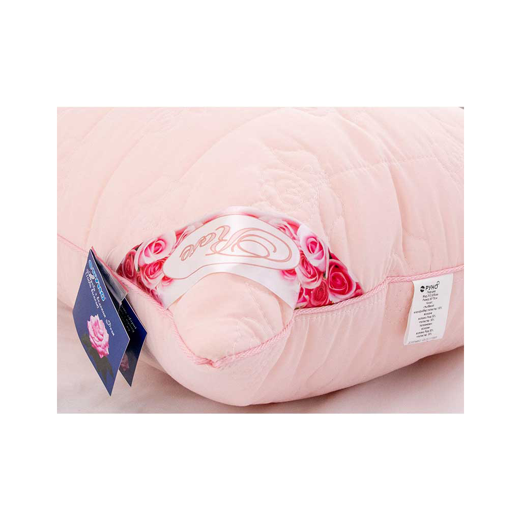 Подушка Руно Rose з волокном рози рожева 50х70 см (310.52Rose Pink) - зображення 4